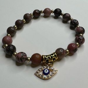 Evil’s Eye Natural Stone Beads Bracelet Energy Stone Lucky Hand String good Luck